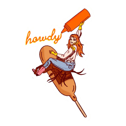 Cowgirl Corn Dog Sticker