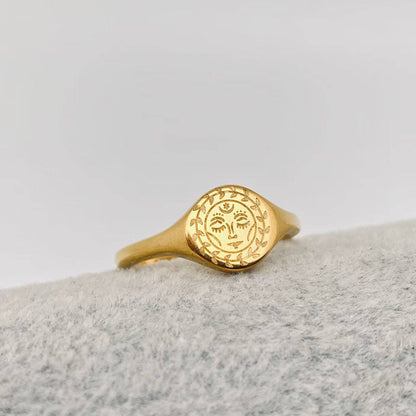 Moon Sun Stars Goddess 18K Gold Plated Ring