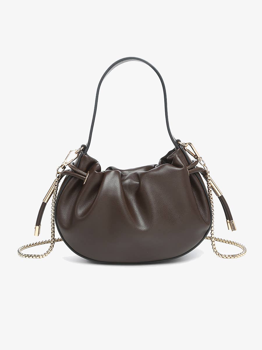 Thalia Ruched Bucket Bag Espresso