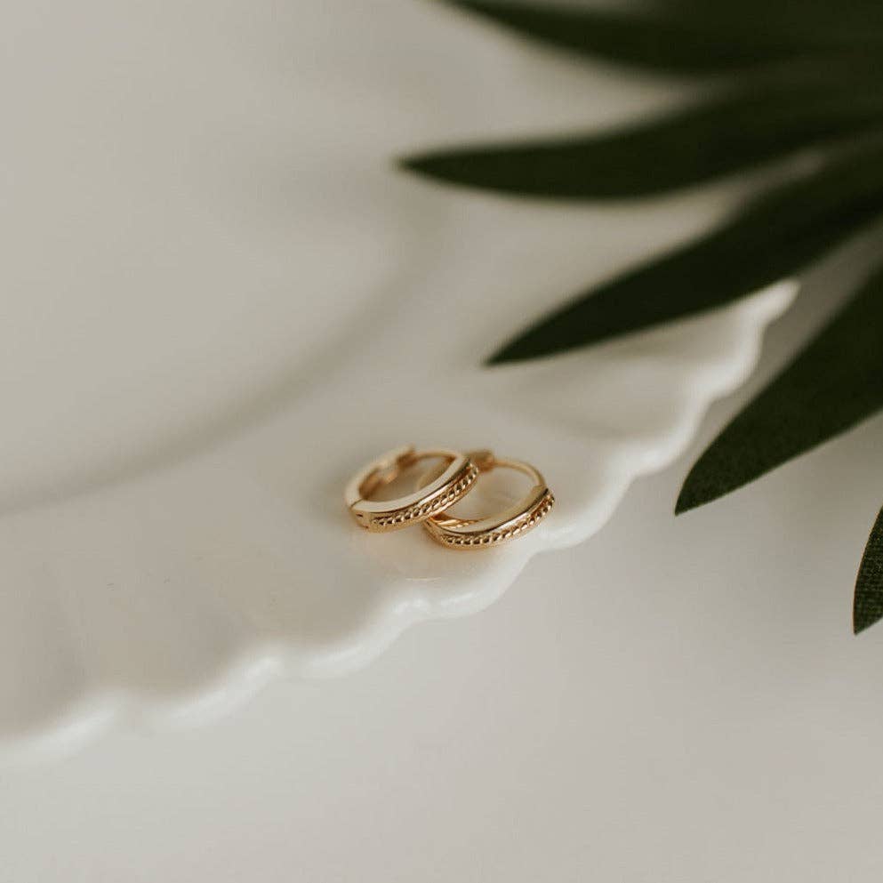 Gold vermeil braided hoops for sensitive ears