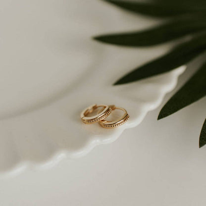 Gold vermeil braided hoops for sensitive ears