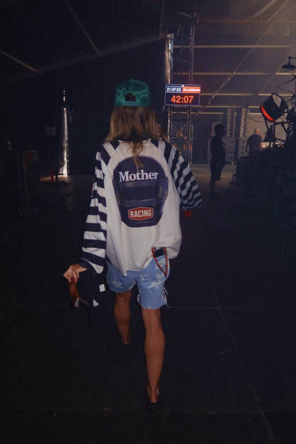 Black and white striped oversized jersey for moms who run the show