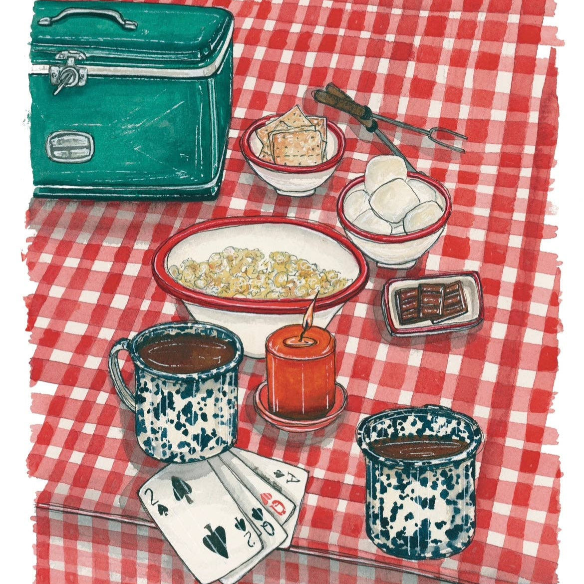 Meet Me at the Lake Campfire Art Print