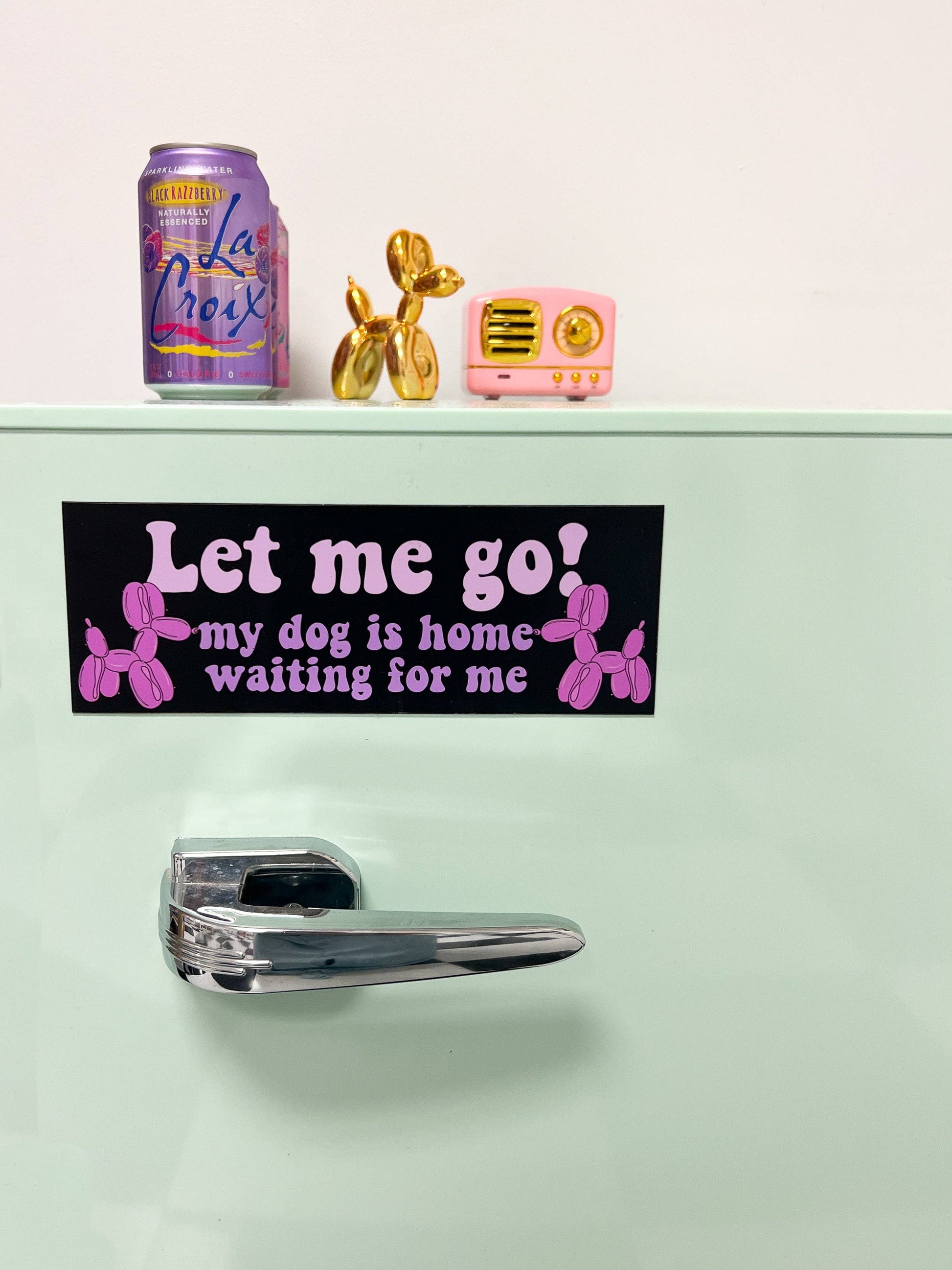 Funny pet-themed car magnet for dog parents 