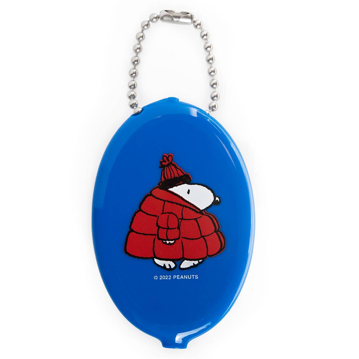 Blue Snoopy coin pouch with puffy coat design