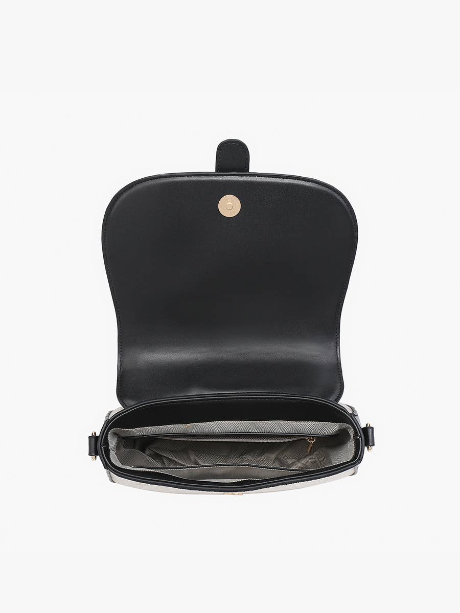 Vanna Woven Contrast Crossbody Black