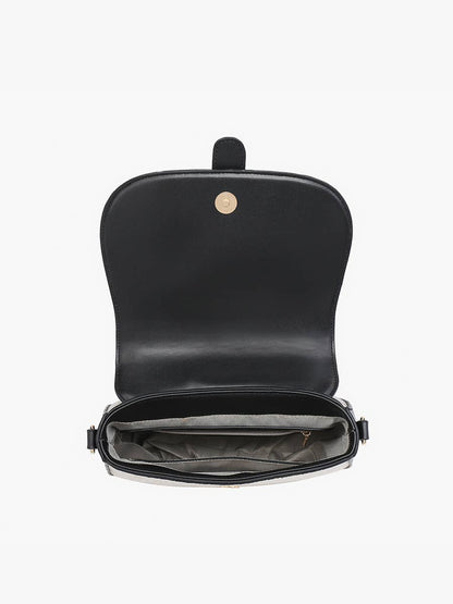 Vanna Woven Contrast Crossbody Black