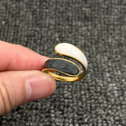 Two Tone 18K Gold Plated Adjustable Ring