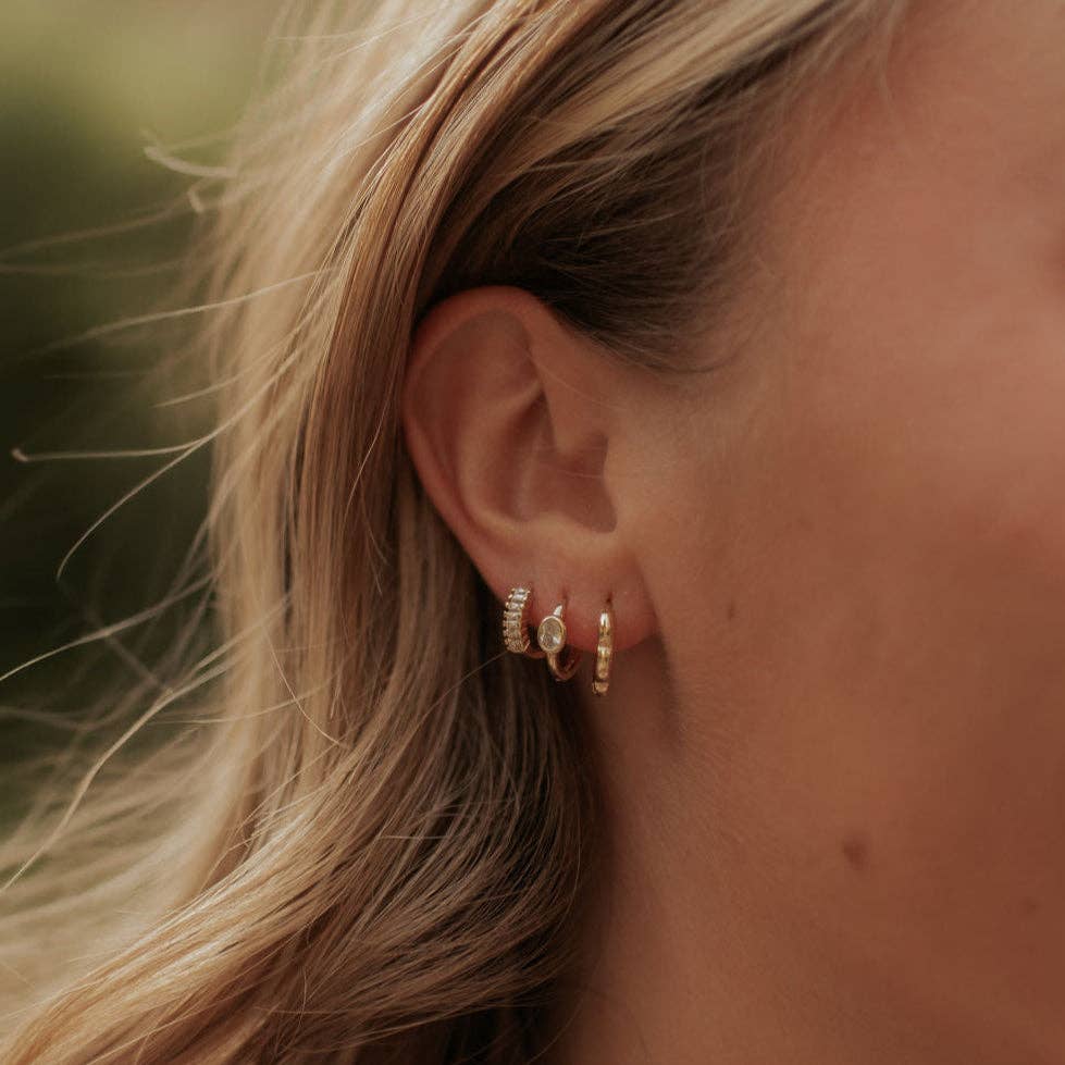 Aspen Diamond Hoops Gold