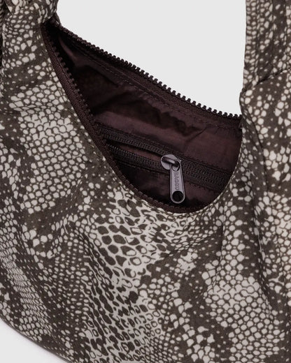 Mini Nylon Shoulder Bag Snakeskin Baggu