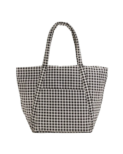 BAGGU Cloud Bag Black & White Gingham recycled nylon tote Knoxville