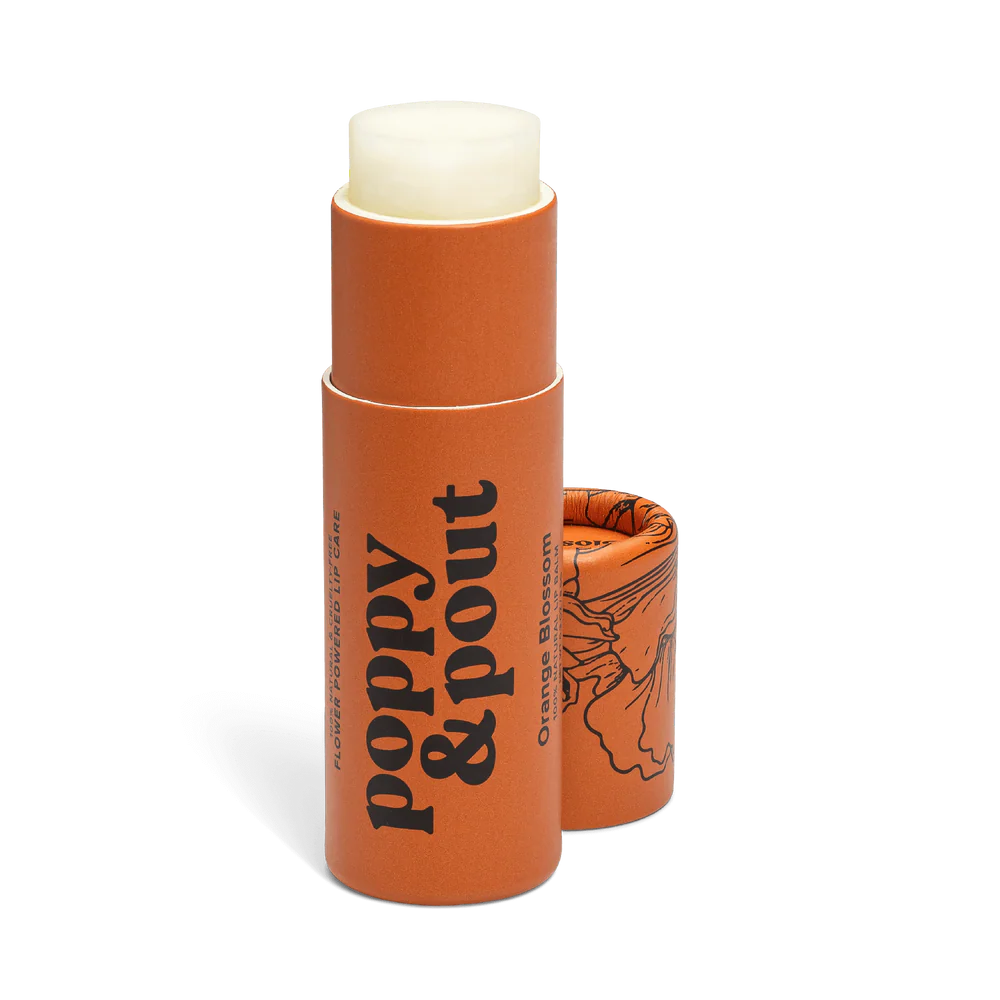 Citrus scented lip balm from Poppy & Pout in biodegradable tube


