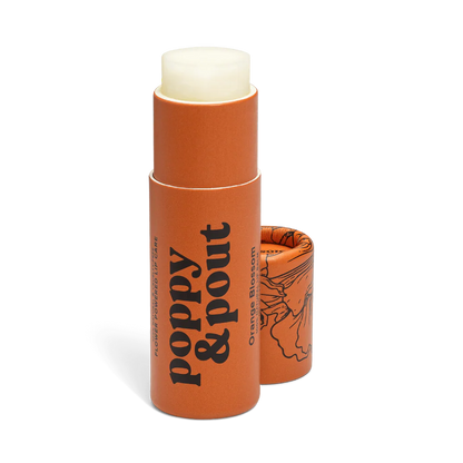 Citrus scented lip balm from Poppy & Pout in biodegradable tube

