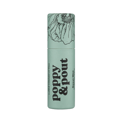 Poppy & Pout Sweet Mint Lip Balm in eco-friendly paper tube