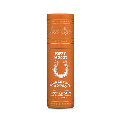 Lucky Licorice lip balm in eco-friendly cardboard tube Poppy and pout

